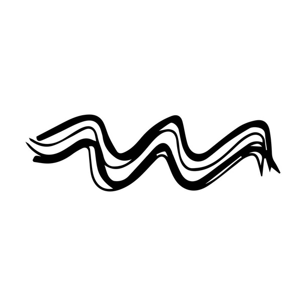 Scribble brush stroke element, abstract charcoal curly line illustration for background design - Vector, Image