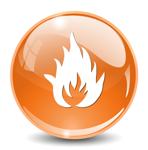 Flames fire button - Wektor, obraz