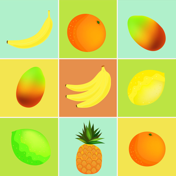 kolaż owoców  - Wektor, obraz