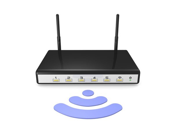 Modem router vezeték nélküli wifi logóval - Fotó, kép