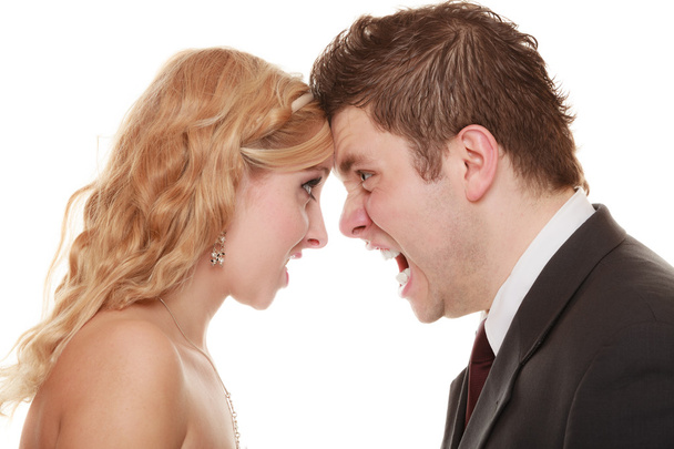 Woman and  man yelling - Photo, image
