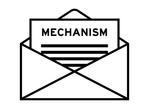 Envelop en letterteken met woordmechanisme als kop - Vector, afbeelding