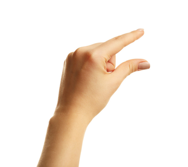 gesto de la mano femenina aislado en blanco
 - Foto, Imagen