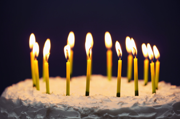 Birthday cake with candles - Fotoğraf, Görsel