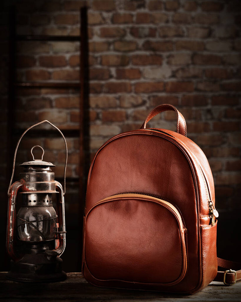 Dámská stylová kožená taška zblízka - Fotografie, Obrázek