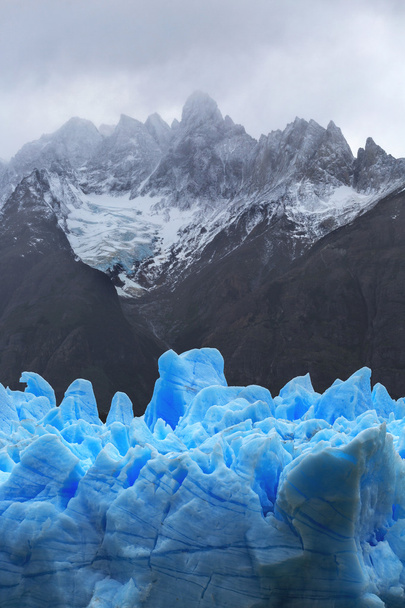 Szary lodowiec, Torres del Paine National Park, Patagonia, Chile - Zdjęcie, obraz