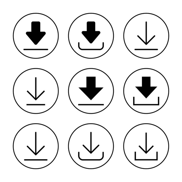 Icon Set Vektor herunterladen. Zeichen und Symbol herunterladen - Vektor, Bild