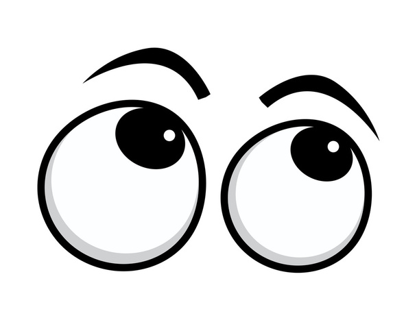 Rollende ogen Cartoon ogen - Vector, afbeelding