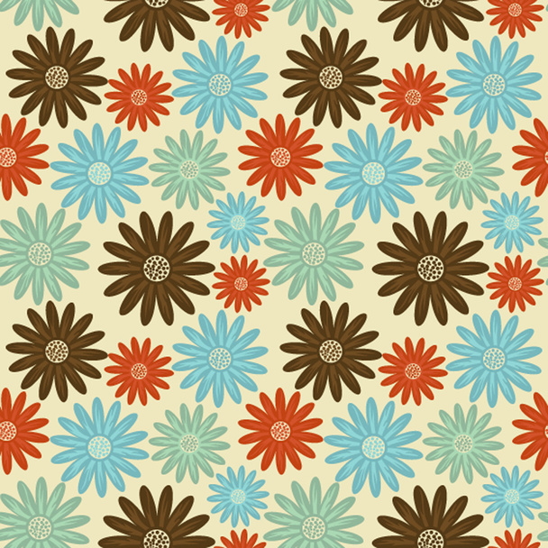 Bright floral seamless texture, endless pattern with flowers - Vetor, Imagem