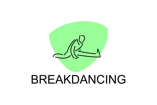Breakdance Vektor Line Icon. Tanz, trainiere Breakdance. Sport Tanz Piktogramm Illustration. - Vektor, Bild