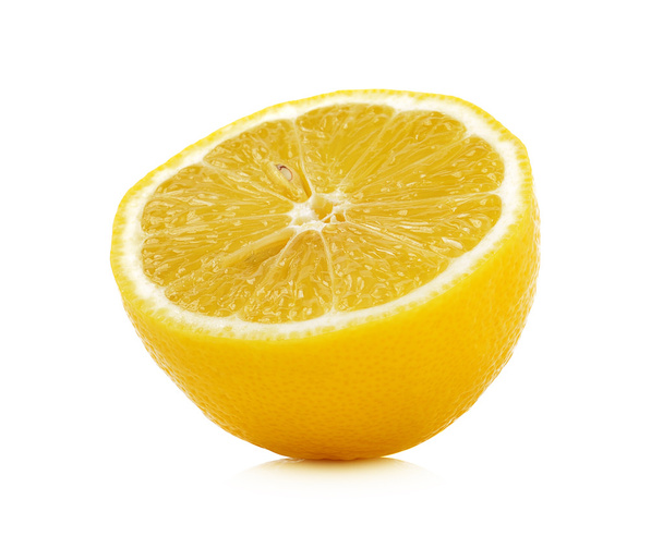  白い背景のレモン - 写真・画像