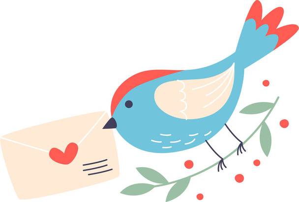 Oiseau avec lettre vectorielle Illustration - Vecteur, image