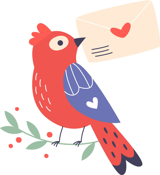 Oiseau avec lettre vectorielle Illustration - Vecteur, image