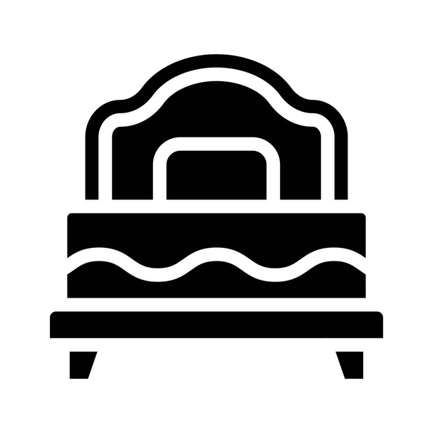 Illustrazione del disegno dell'icona vettoriale del letto - Vettoriali, immagini