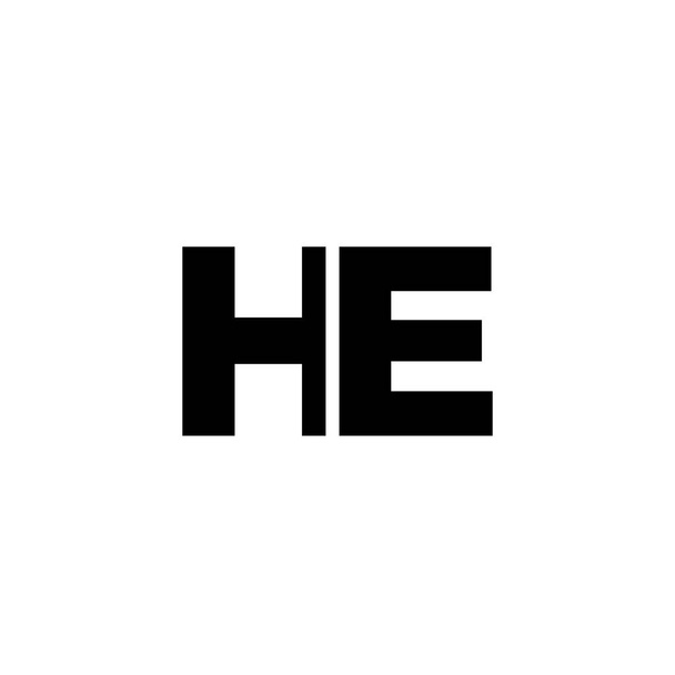Trendikäs kirjain H ja E, HE logo suunnittelu malli. Minimaalinen monogrammi yrityksen alkuperäiseen logotyyppiin. - Vektori, kuva