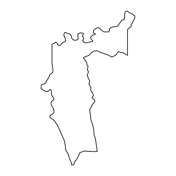 サンフアンラヴェンティーユ地域マップ,トリニダードとトバゴの行政区分. ベクトルイラスト. - ベクター画像