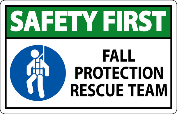 Hard Hat Decals, Safety First Fall Protection Rescue Team - Vektor, Bild