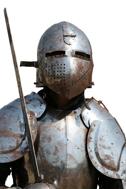 Isolated Medieval Knight.Portrait. - Foto, Bild