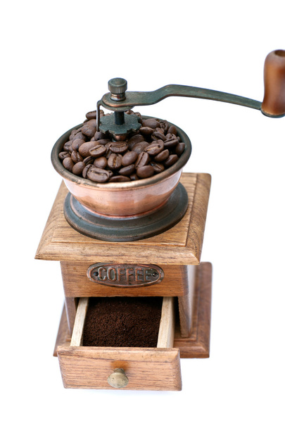 кофемолка и кофейные зерна - Фото, изображение