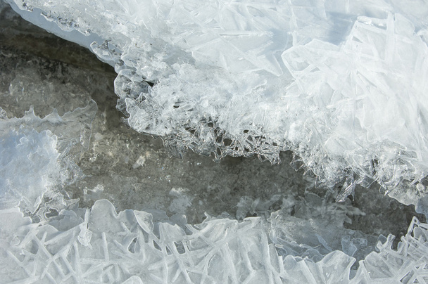 текстура. лід. Заморожений лід на річці
. - Фото, зображення