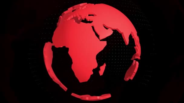 Mapa světa na zeměkouli červené barvy - Záběry, video