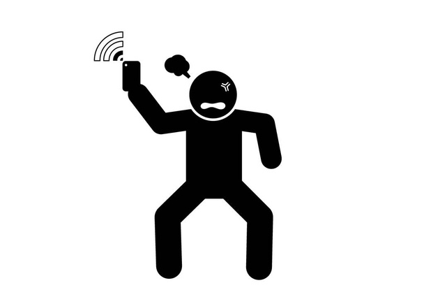 ilustração vetorial de nenhum sinal wifi, sem internet, sem wifi - Vetor, Imagem