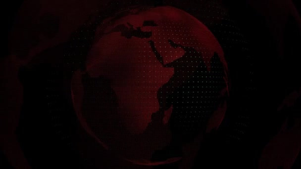 Dünya Haritası üzerinde küre kırmızı renk şeffaf - Video, Çekim