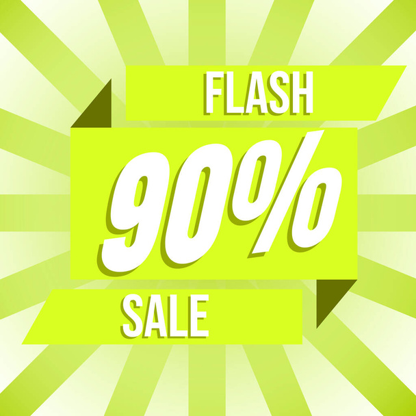 Flash Sale 90 off discount banner Vector 90 off offre à durée limitée super discount promotion offre spéciale 90 discount - Vecteur, image
