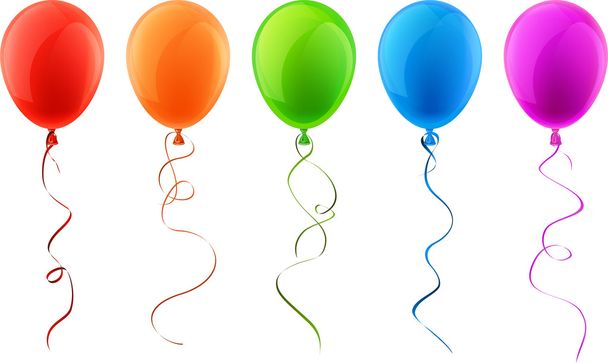Set of realistic celebration balloons. - Vector, Image