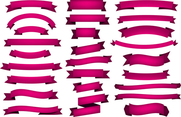 Set of fuchsia ribbons.  - Vector, Image