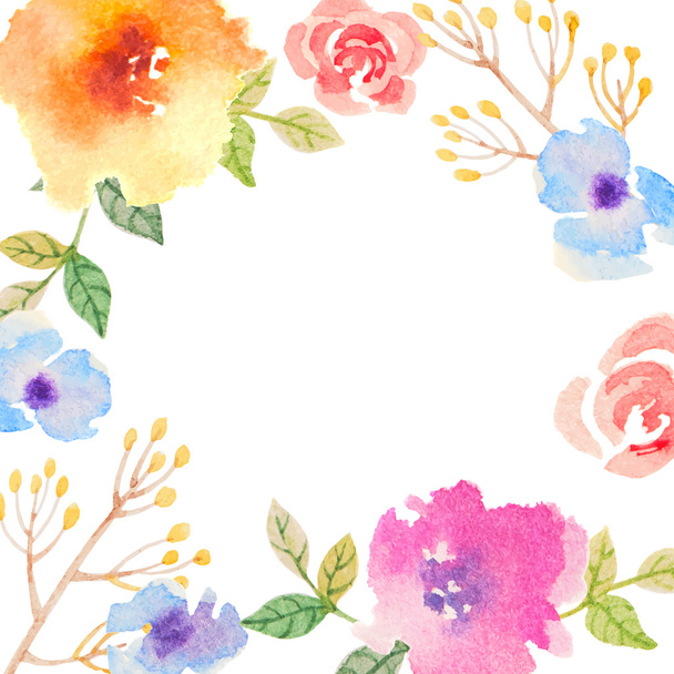 Invitation card with watercolor flowers for your wedding day - ベクター画像