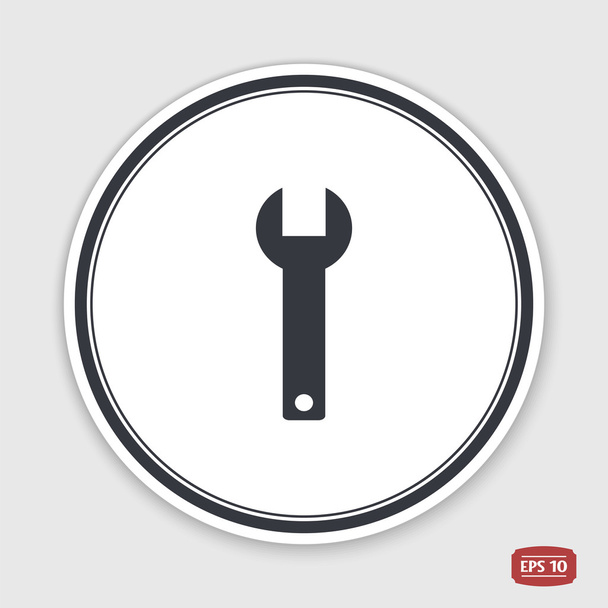 Wrench icon. Flat design style. Emblem or label with shadow. - Vector, Image