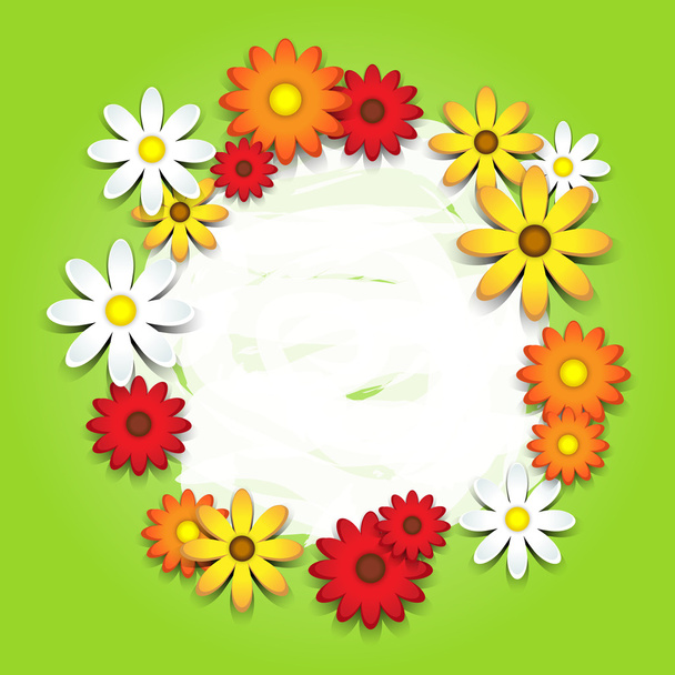 3D-colorful daisies card - Vector, Image