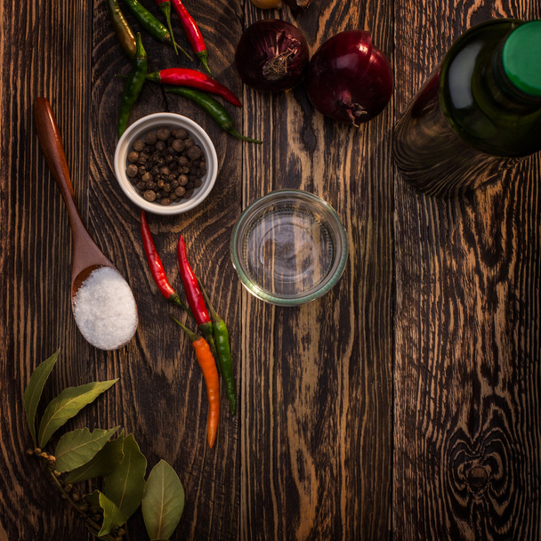 Spices on table - Фото, зображення