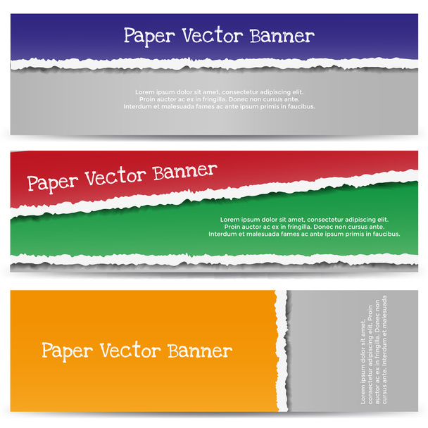 Torn Color Paper Banners. - Vector, Imagen