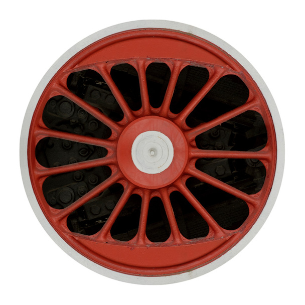 wiel van de stoomlocomotief - Foto, afbeelding