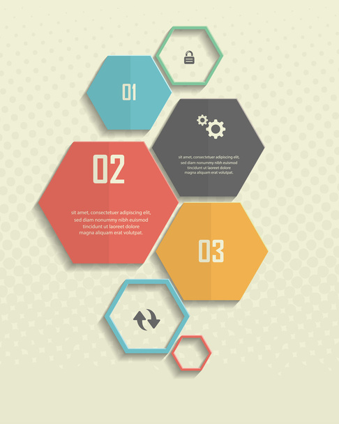 Hexagon homepage or infographic - Вектор,изображение
