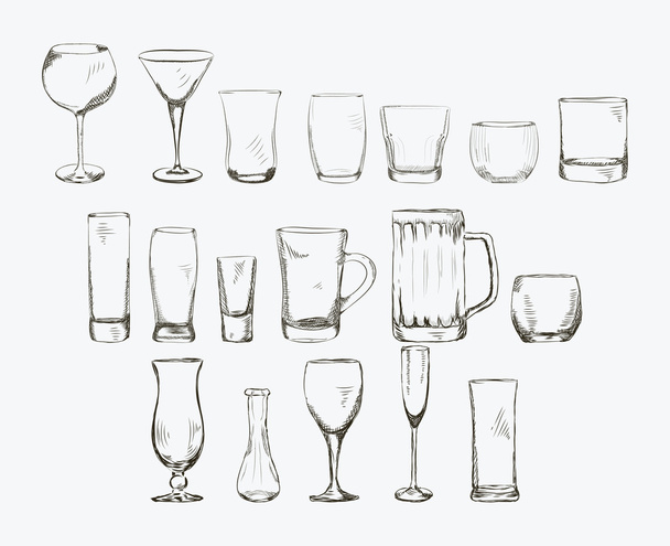 Set de diferentes vidrios
 - Vector, Imagen