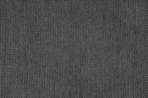 Textile background, black coarse fabric texture, cloth structure close up, jacquard woven upholstery, furniture textile material, wallpaper, backdrop.. - Фото, зображення