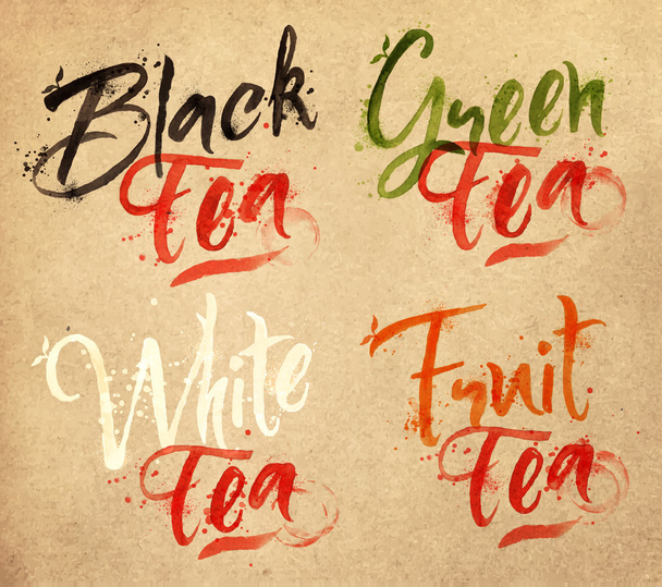 Literowanie herbaty spada kraft - Wektor, obraz