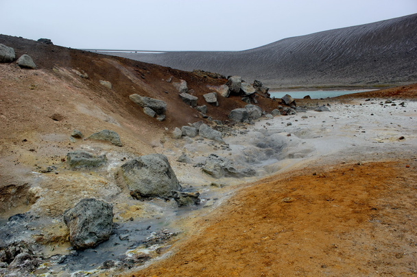 Rikkikenttä lähellä tulivuorta Krafla, Islanti
 - Valokuva, kuva