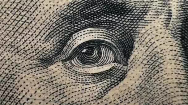Gros plan d'un billet de cent dollars conception complexe devises confiance en la monnaie américaine Bill représente la discipline de l'épargne de la planification financière. Bill relie le récit de la responsabilité de la prospérité - Séquence, vidéo