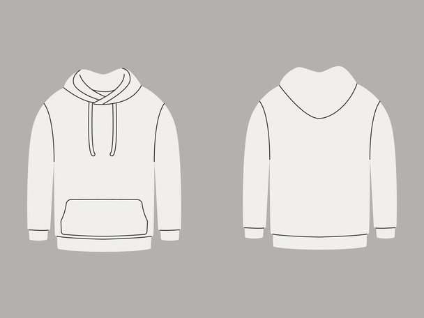 білий кольоровий піджак светр спереду і ззаду довгий рукав одяг повсякденна мода стильний вектор - Вектор, зображення