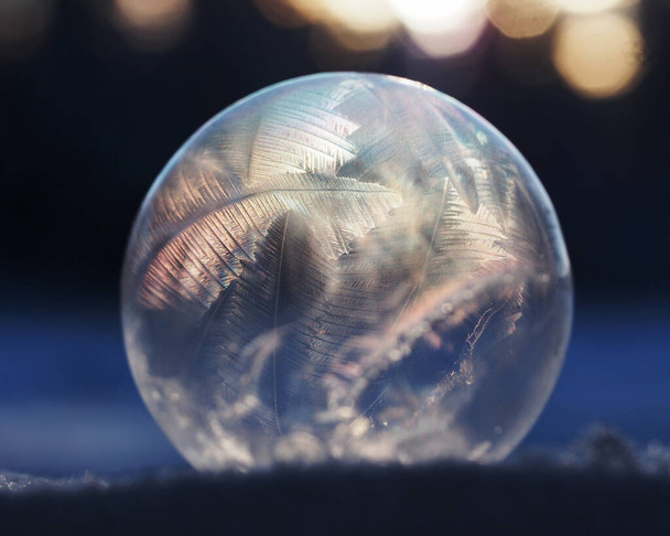 Kışın donmuş sabun köpüğü - Fotoğraf, Görsel