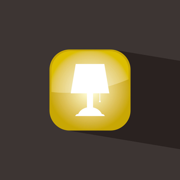 lamp button icon flat  vector illustration eps10  - Vecteur, image