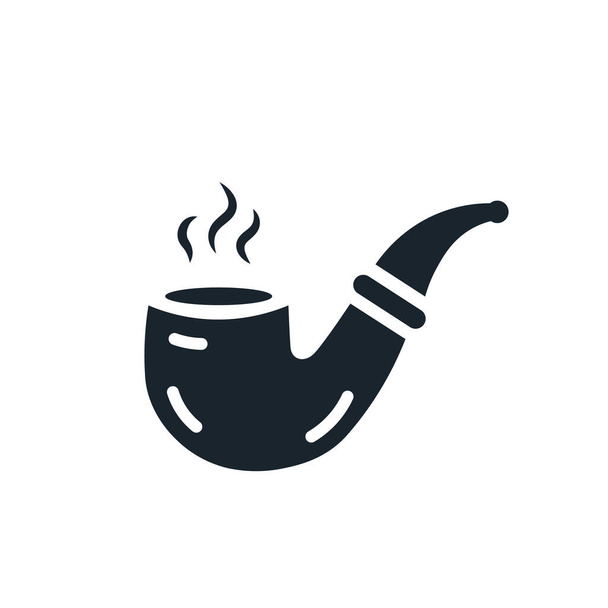 Pipa de fumar icono plano. Ilustración vectorial - Vector, Imagen