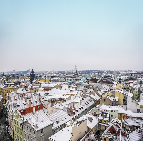 The view over the houses and the roofs from the top of Staromest - Фото, изображение