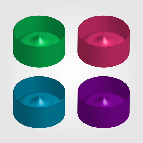 farbenfrohe 3D-Objekte zur Verwendung als Logo oder Designelement - Vektor, Bild