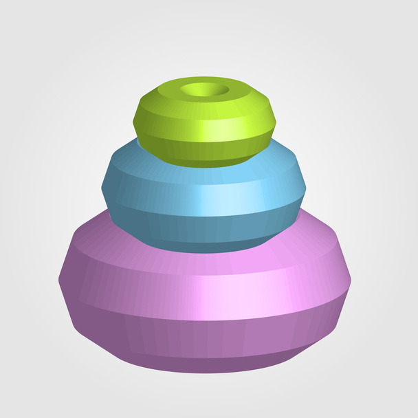 farbenfrohe 3D-Objekte zur Verwendung als Logo oder Designelement - Vektor, Bild