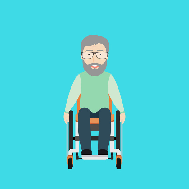 Старий на інвалідному візку
 - Вектор, зображення